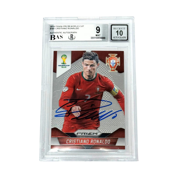 Cristiano Ronaldo Signed Panini 2014 Prizm World Cup #161 - BGS 9 AUTO 10