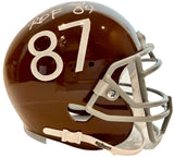 Lionel Taylor Denver Broncos Brown 60s Mini Helmet Inscribed "ROF 84" w/ COA