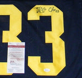TACO CHARLTON AUTOGRAPHED SIGNED MICHIGAN WOLVERINES #33 NAVY JERSEY JSA