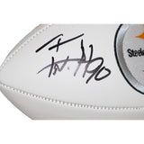 TJ Watt Autographed/Signed Pittsburgh Steelers Logo Football Beckett 43676