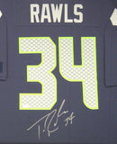 SEAHAWKS THOMAS RAWLS AUTOGRAPHED SIGNED FRAMED BLUE NIKE JERSEY MCS HOLO 107763