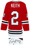 Duncan Keith Signed Red Custom Long Sleeve Hockey Jersey - (SCHWARTZ COA)