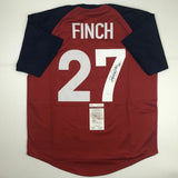 Autographed/Signed JENNIE FINCH USA Red Team United States Jersey JSA COA Auto