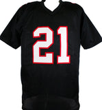Deion Sanders Autographed Black Pro Style Jersey-Beckett W Hologram *Black