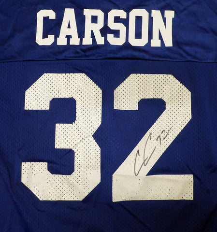 Seahawks Chris Carson Autographed Custom Blue Champion Jersey JSA #WPP267963
