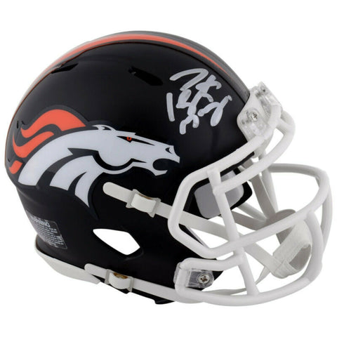 PEYTON MANNING Autographed Denver Broncos Black Matte Mini Speed Helmet FANATICS