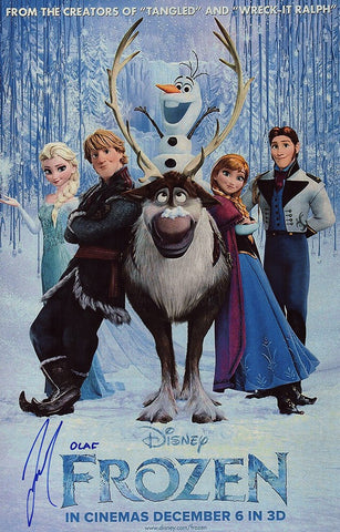 Josh Gad Signed Frozen 11x17 Movie Poster w/Olaf - (SCHWARTZ SPORTS COA)
