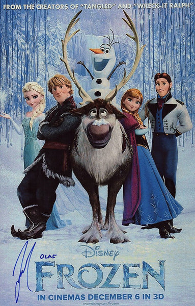 Josh Gad Signed Frozen 11x17 Movie Poster w/Olaf - (SCHWARTZ SPORTS COA)