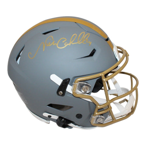 Nick Chubb Signed Cleveland Browns Speedflex Slate Helmet Beckett 44000