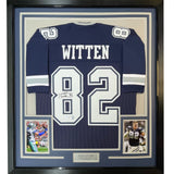 Framed Signed Jason Witten 35x39 Dallas Dark Blue Jersey BAS COA
