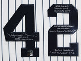 Yankees Mariano Rivera "10x Stat" Signed White Pinstripe Framed Jersey Steiner