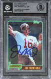49ers Joe Montana Signed 2012 Topps Chrome Rookie Reprint #216 Card BAS Slabbed