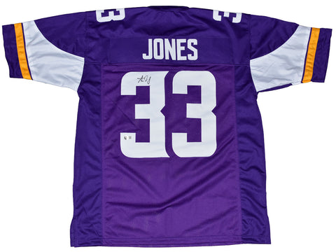 AARON JONES SIGNED AUTOGRAPHED MINNESOTA VIKINGS #33 PURPLE JERSEY BECKETT