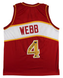 Spud Webb "1986 Dunk Champ" Signed Red Pro Style Jersey BAS Witnessed #3W190910
