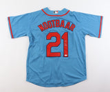 Lars Nootbar Signed St. Louis Cardinals Powder Blue Throwback Jersey (JSA COA)