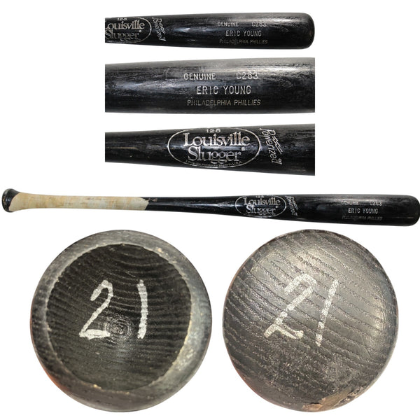 Eric Young Philadelphia Phillies Game Used Louisville Slugger Baseball Bat 57274