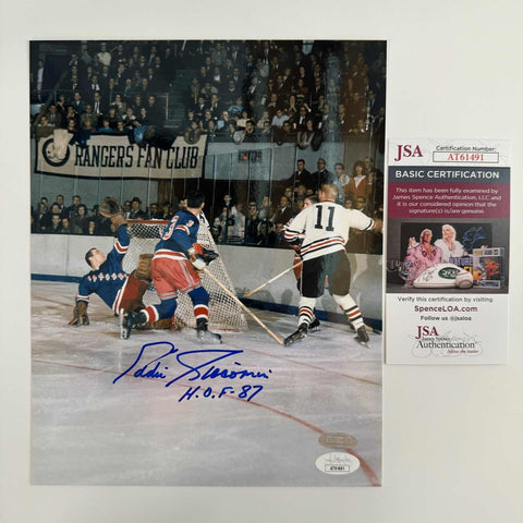 Autographed/Signed Eddie Giacomin New York Rangers 8x10 Hockey Photo JSA COA #2