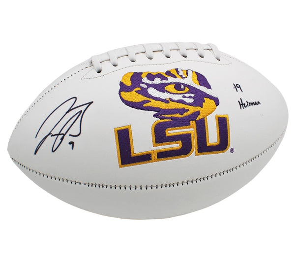 Joe Burrow Signed LSU Tigers Embroidered Logo White NCAA Football