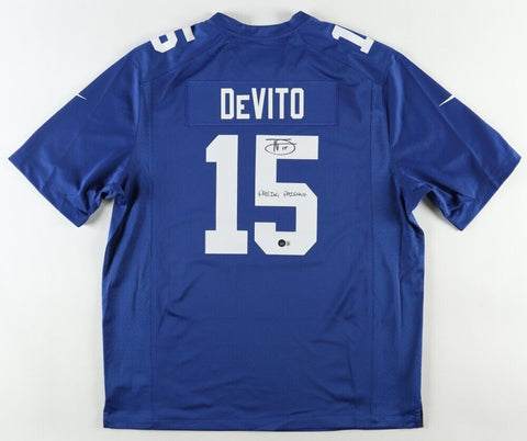 Tommy DeVito Signed New York Giants Nike Jersey "Passing Paisano" (Beckett)