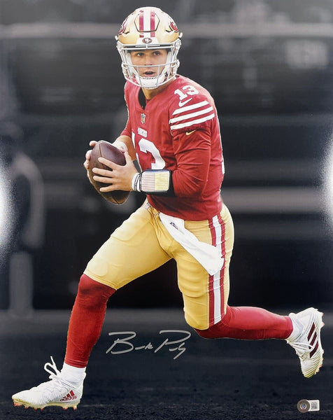 BROCK PURDY SIGNED AUTOGRAPHED SAN FRANCISCO 49ERS 16x20 PHOTO BECKETT BAS WITNESS COA