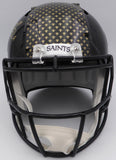Drew Brees Autographed Alternate Black Full Size Helmet Saints Beckett W717761