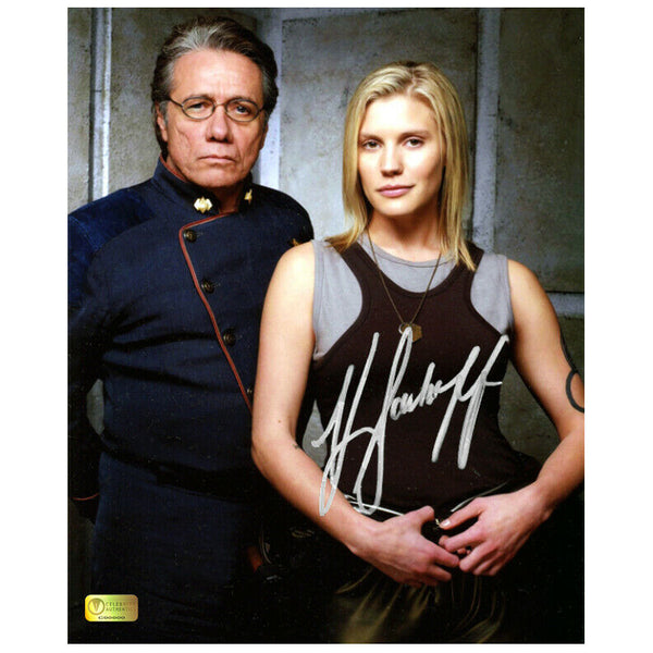 Katee Sackhoff Autographed Battlestar Galactica Starbuck, Adama 8x10 Photo