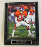 Steve Atwater Autographed Denver Broncos 8x10 Photo w/ Plaque Beckett COA