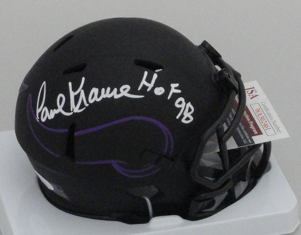 Vikings PAUL KRAUSE Signed Riddell ECLIPSE Speed Mini Helmet AUTO w/ HOF 98 JSA