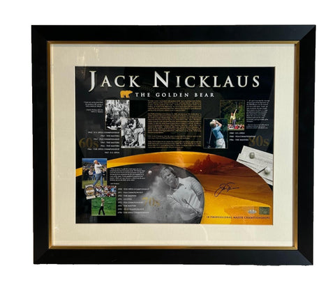 Jack Nicklaus Autographed 16x20 Major Championships Collage Framed JSA COA