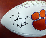 DESHAUN WATSON AUTOGRAPHED CLEMSON TIGERS WHITE LOGO FOOTBALL BECKETT BAS 113698