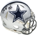 DEZ BRYANT AUTOGRAPHED COWBOYS SILVER SPEED MINI HELMET BECKETT WITNESS 230224