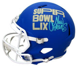A.J. Brown Signed Full Size Replica SB LIX Blue Helmet Eagles Beckett 195538