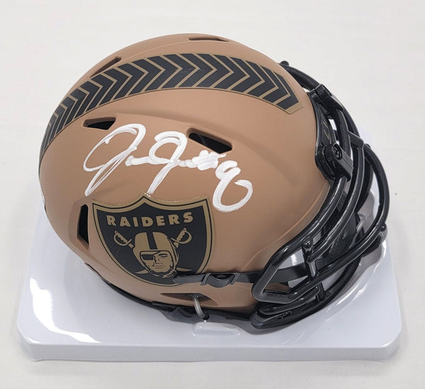 Josh Jacobs Autographed Raiders 2023 STS Salute To Service Mini Helmet Beckett