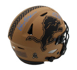 Barry Sanders & Calvin Johnson Signed Detroit Lions Speed Flex Auth STS 2 Helmet