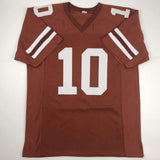 Autographed/Signed VINCE YOUNG Texas Orange College Jersey JSA COA Auto