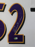 FRAMED BALTIMORE RAVENS RAY LEWIS AUTOGRAPHED SIGNED JERSEY BECKETT HOLO