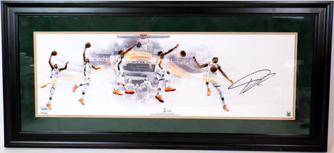 Giannis Antetokounmpo Autographed 30x10 Photo Framed(37.5" x 17.5") Fanatics COA