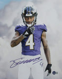 Zay Flowers Signed 11x14 Photo Baltimore Ravens Beckett 186123