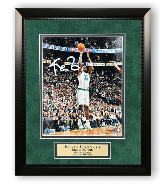 Kevin Garnett Signed Autographed 8x10 Photograph Framed To 11x14 Celtics Beckett
