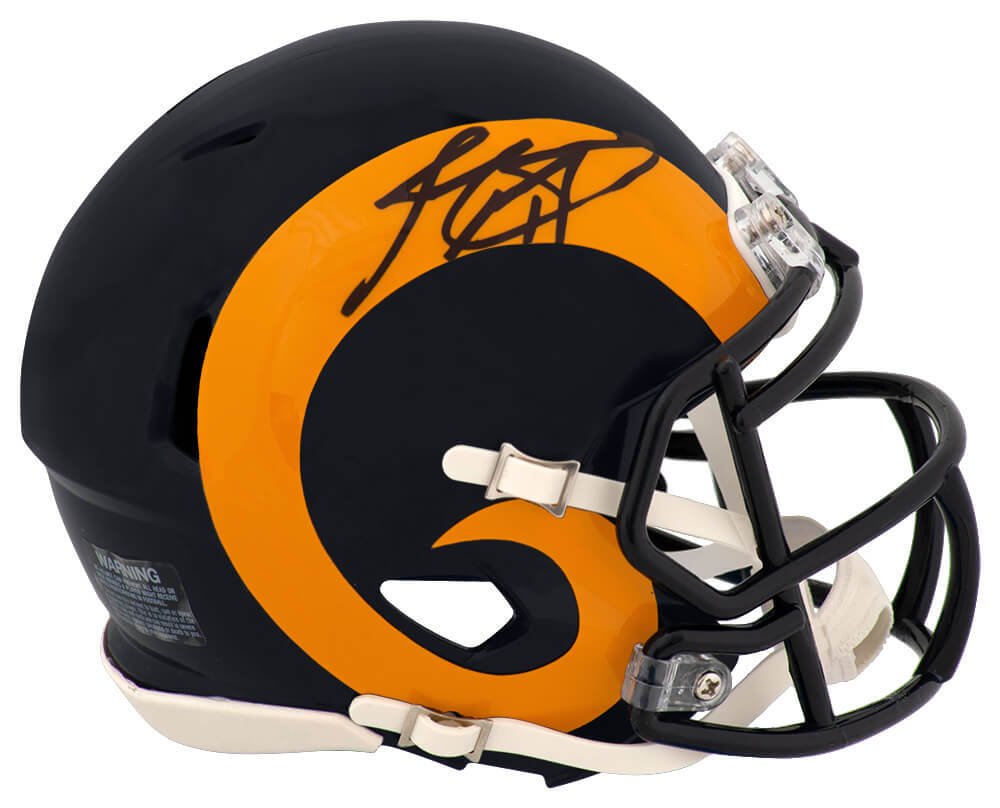 It Center Rasm Jim Everett Signed Los Angeles Rams Throwback Riddell Speed Mini Helme ...