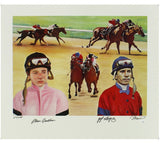 Steve Cauthen, Jorge Velasquez Signed Unframed Triple Crown Lithograph 274/1978
