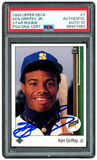 Ken Griffey Jr. Signed 1989 Upper Deck RC 1 Seattle Mariners Auto GM 10 PSA/DNA