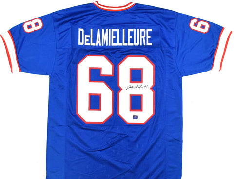 Joe DeLamielleure Autographed Blue Pro Style Jersey - Prova *Black