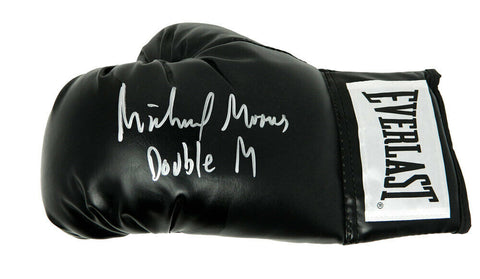 MICHAEL MOORER Signed Everlast Black Boxing Glove w/Double M - SCHWARTZ