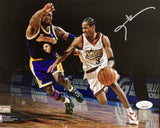 Allen Iverson Signed 8x10 Philadelphia 76ers vs Kobe Bryant Photo JSA ITP