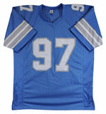 Aidan Hutchinson Authentic Signed Blue Pro Style Jersey BAS Witnessed 2