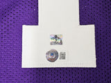 LSU TIGERS JA'MARR CHASE AUTOGRAPHED PURPLE JERSEY BECKETT BAS WITNESS 220609