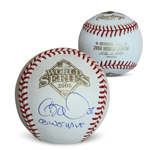 Cole Hamels Autographed 2008 World Series MVP Signed Baseball Beckett COA