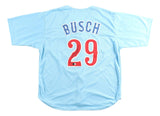 Michael Busch Chicago Signed Light Blue Baseball Jersey BAS