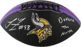 Linval Joseph Autographed Minnesota Vikings Logo Football Defend The North 59388